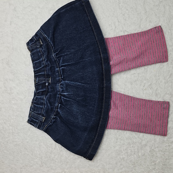 Calvin Klein Baby Girl's Denim Skirt with Pink Leggings 12 Months - Picture 3 of 3